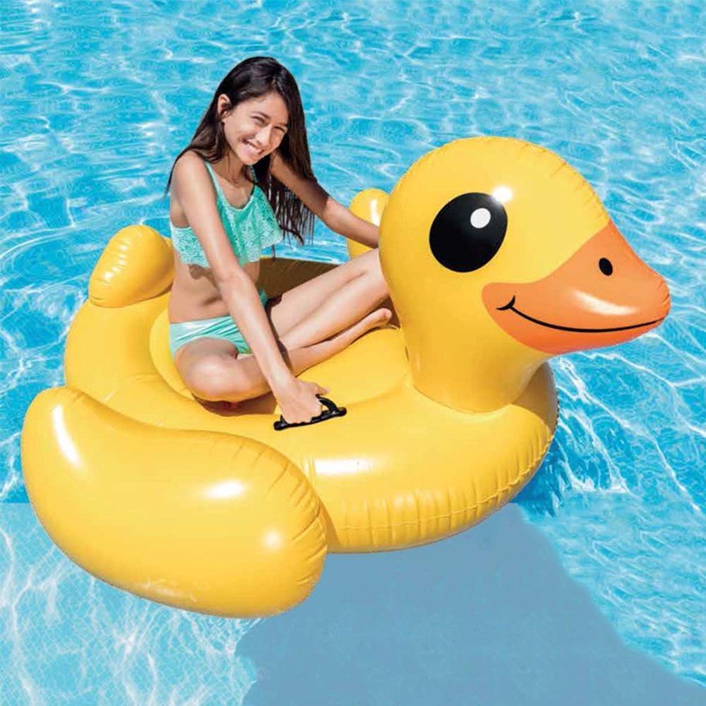 FBITE Anillo de natación Colchones de Aire Playa de Verano Piscina Pato Amarillo Montaje Fila Flotante de Agua para Adultos Cama Flotante Anillo de natación Grande