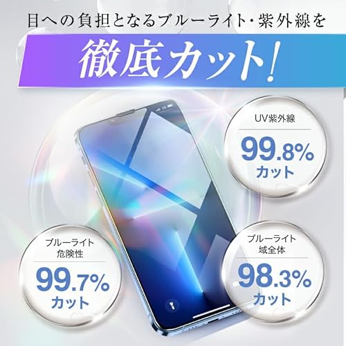 [FIRME] 【99%ブルーライトカット】 iPhone11 用 ガラスフィルム ブルーライトカット いphone11 保護フィルム 硬度10H 高カット率 強化ガラス 変色しない ガイドセット 液晶 保護 指紋防止 クリア カラーレス,iPhone11