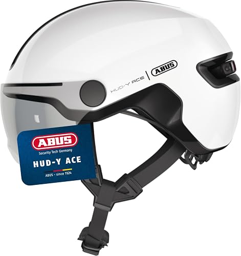 ABUS Hud-y Ace Casque de vélo Adulte Unisexe, Blanc (shin…
