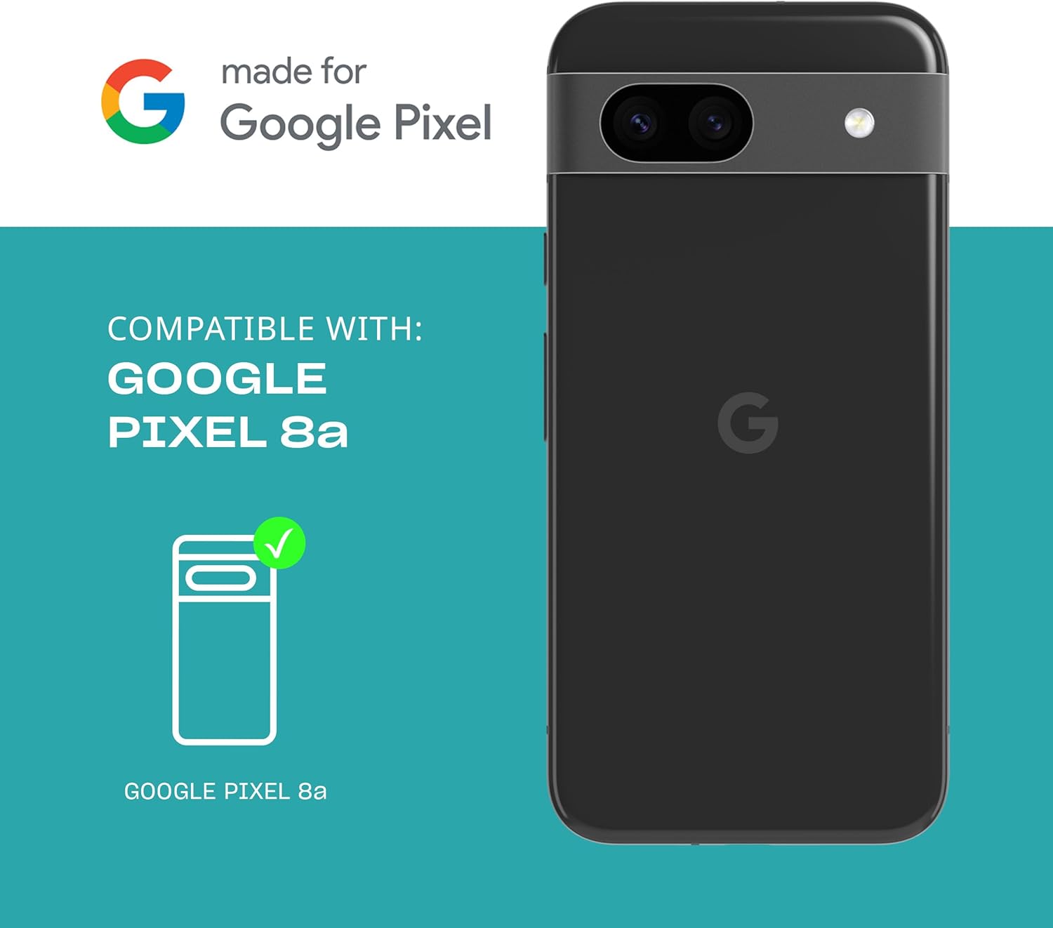 Tech21 EvoClear Case for Google Pixel 8a - Protective Transparent Phone Case - Clear