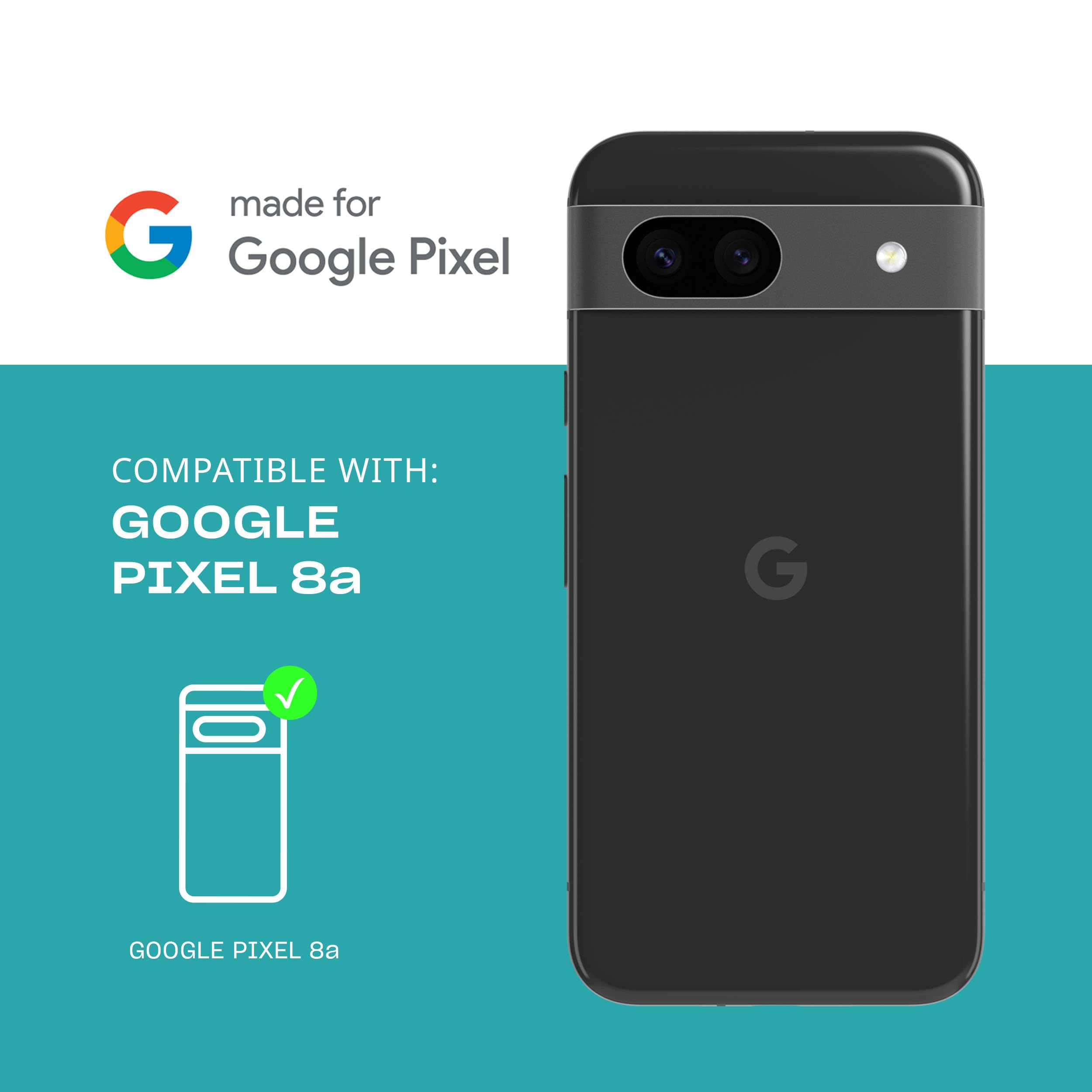 Tech21 EvoClear Case for Google Pixel 8a - Protective Transparent Phone Case - Clear - Image 2