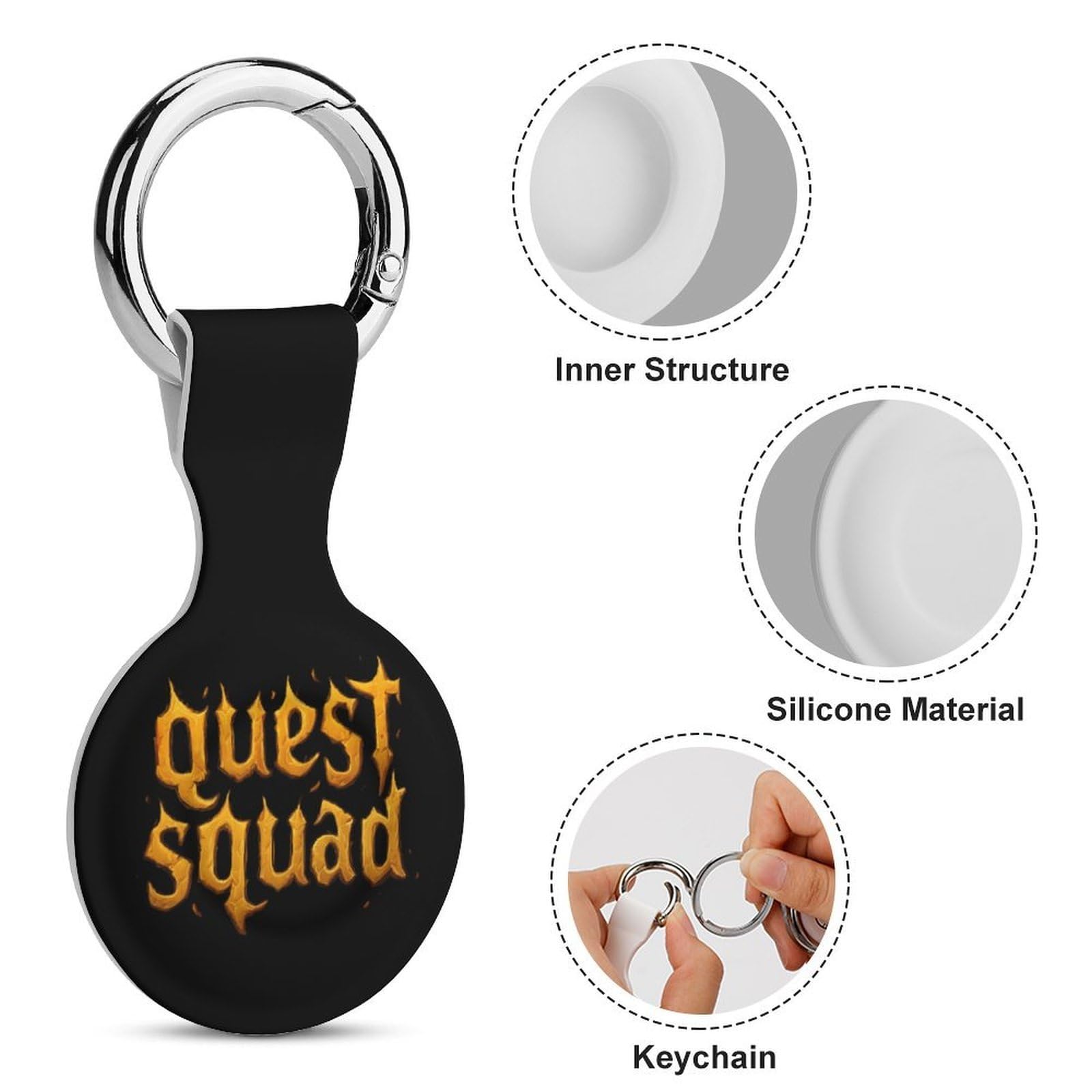 Quest Squad Kompatibel mit Airtag GPS-Hüllen, 4 Stück