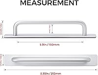 Vista 4 de Ravinte Manijas Adhesivas para Gabinete, Tiradores de Cajón Autoadhesivos, Manijas de Puerta de Closet Sin Taladro, Tiradores de Ventana de Plata