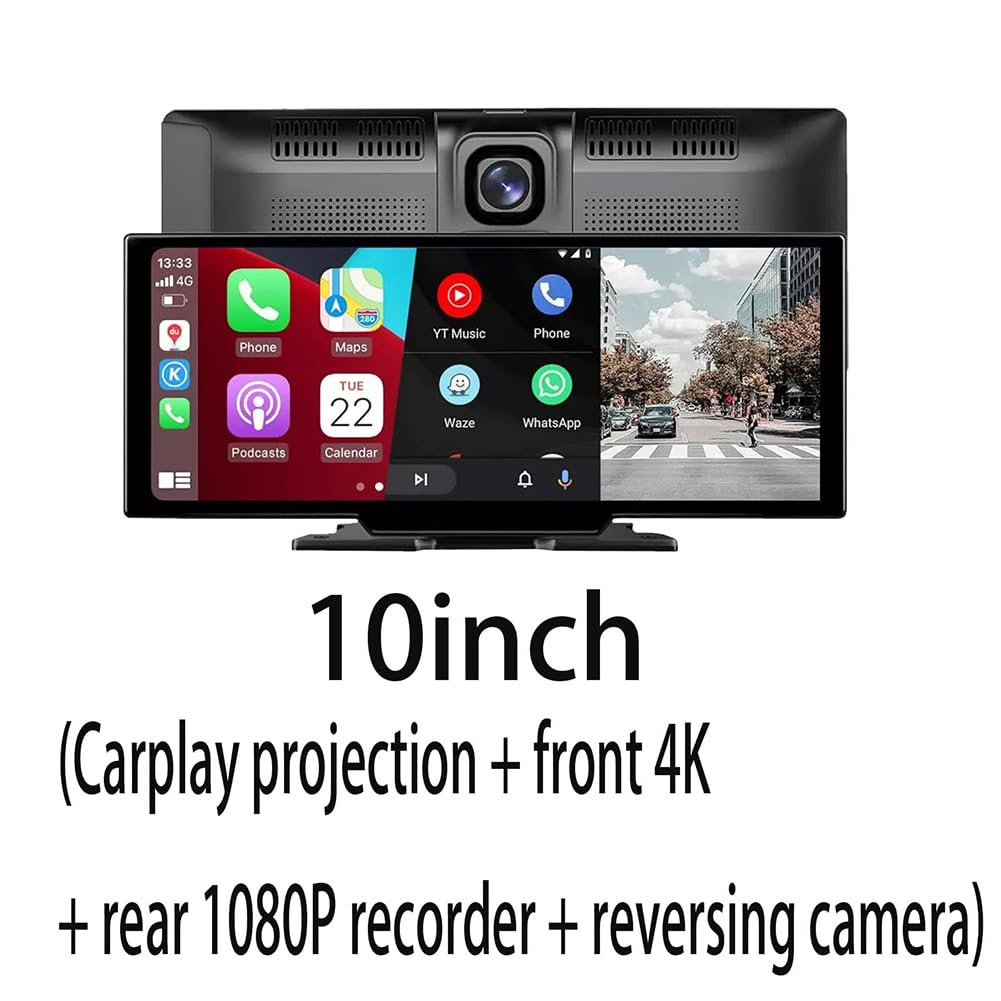 Tablet samochodowy Pro Max 2025, model samochodu 10,3" HD z bezprzewodowym podwójnym obiektywem 2K / 4K i kamerą zapasową 1080p, do automatycznego ekranu dotykowego z systemem Android, z nawigacją GPS