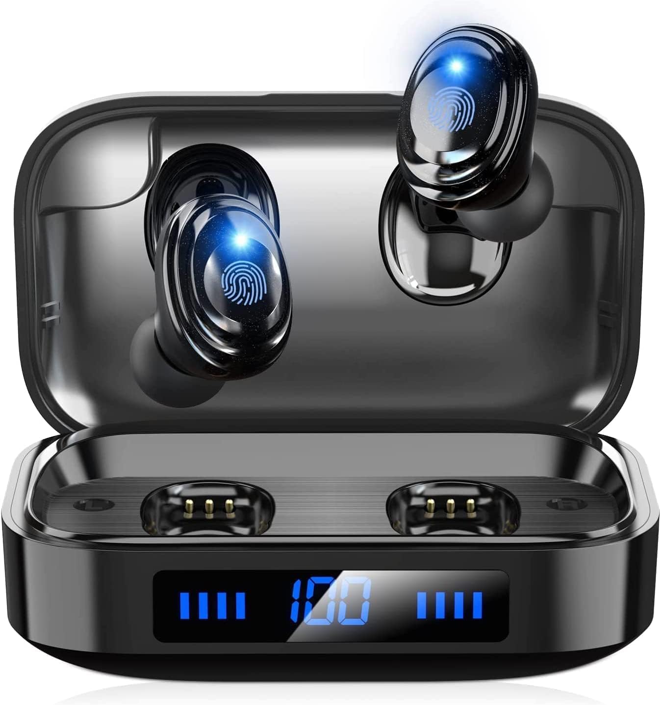 Bluetooth Kopfhörer Kabellos – IPX7 Wasserdicht | Mit LCD-Display & Schnellladung