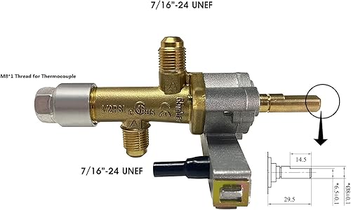 Miniatura 7 de MCAMPAS Válvula de control de seguridad de gas certificada por CSA con dispositivo de encendido piezoeléctrico para jardín alimentado por propano