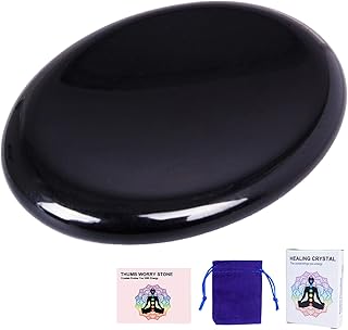 Black obsidian worry stone