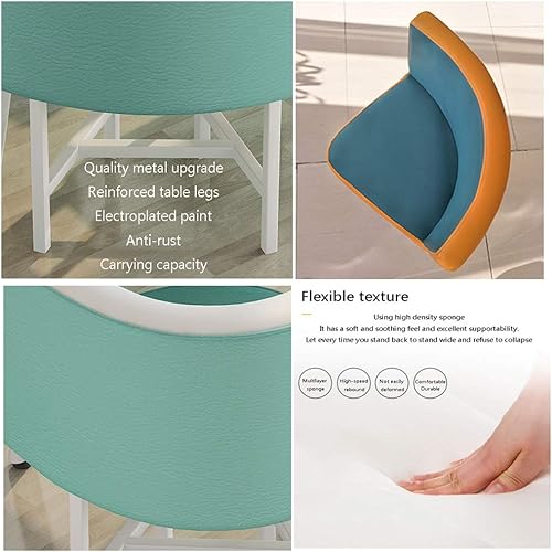 Miniatura 5 de Juego de mesa y silla de diseño moderno mesa redonda Balcón sala de estar comedor oficina sala de reuniones salón 4 sillas de piel cafetería salón