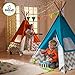 KidKraft Deluxe Bamboo & Canvas Play Teepee, Children's Furniture – Turquoise & Chevron Print