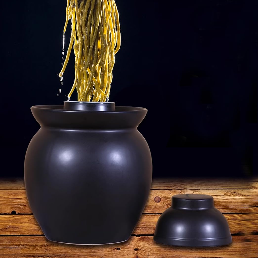 Ceramiczny słoik na marynaty z pokrywkami, tradycyjny chiński porcelanowy garnek do marynowania, ceramiczny garnek do fermentacji z uszczelką wodną pokrywką śluzy powietrznej, garnek do kiszonej
