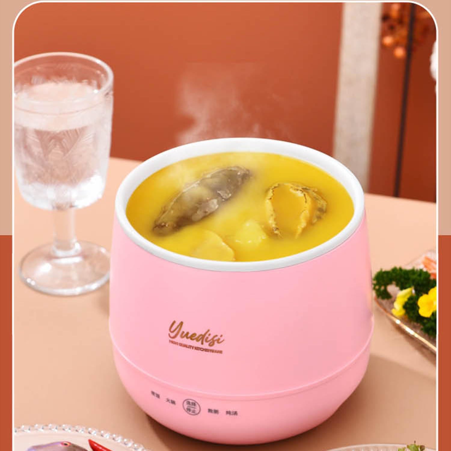 Generic Mini Cuiseur à Riz 1.8L, Cuiseur à Riz pour 2 à 3 Personnes, Antiadhésif, Rose
