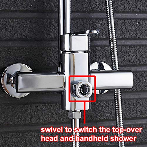 Kit douche chrome LED anti-variation de température avec douchette à main en ABS