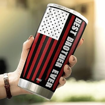 CUBICER Brother Coffee Tumbler 20 Oz Double Walled Stainless Steel Mug With Lid Gifts From Sister For Adults Kids Men Him Uncle Birthday Holiday Travel Insulated Drinking Cups
