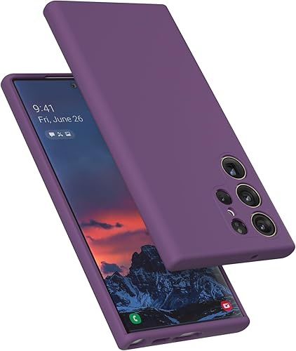 Miniatura 1 de E Segoi Samsung Galaxy S23 Ultra - Funda de silicona líquida de goma a prueba de golpes, forro de tela de microfibra suave, compatible con Galaxy