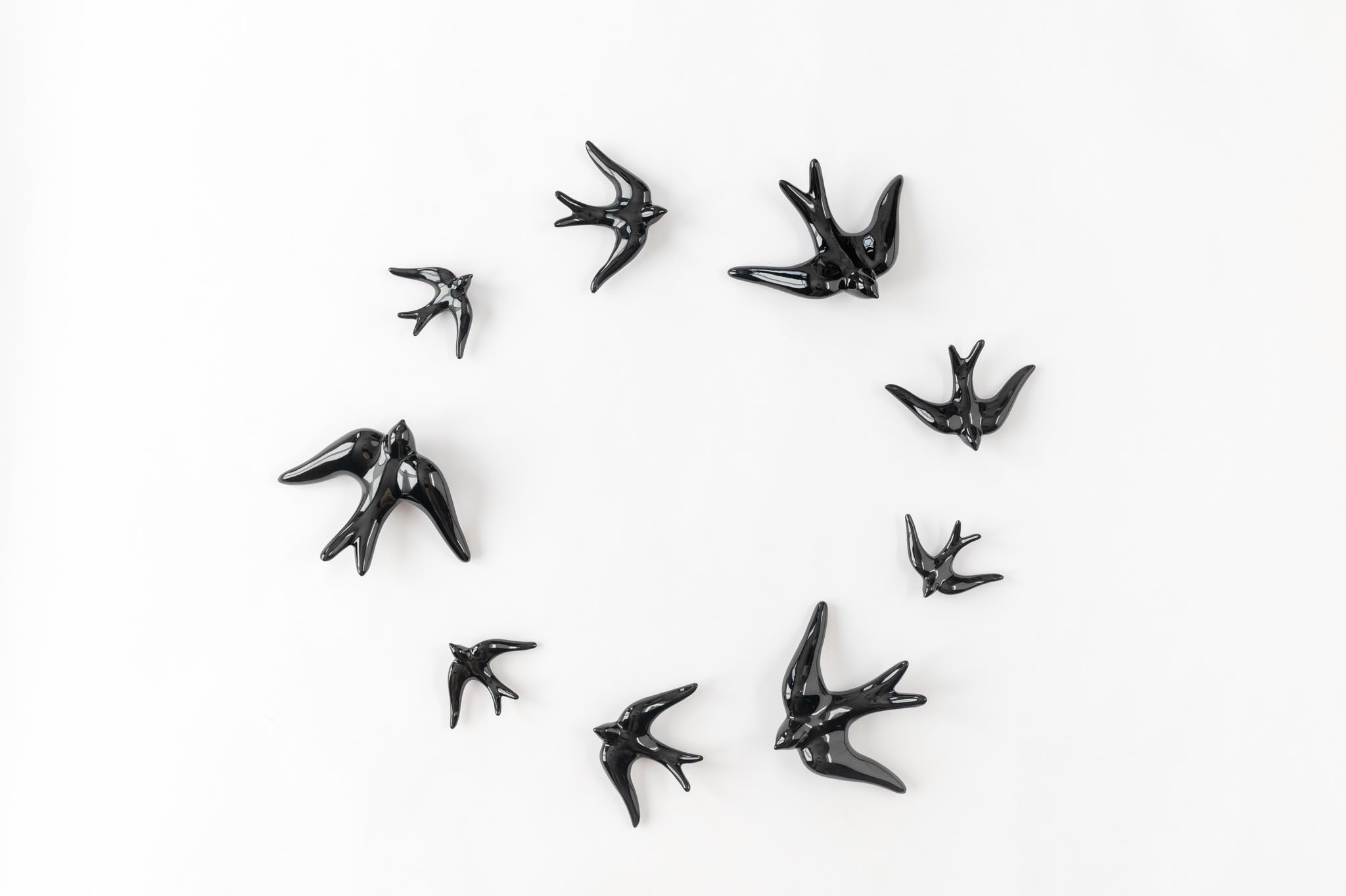 Life in a bag Set of 3 Ceramic Birds Swallows for Wall and Home Decoration Handmade Ceramic Hanging Ornaments - Image 4