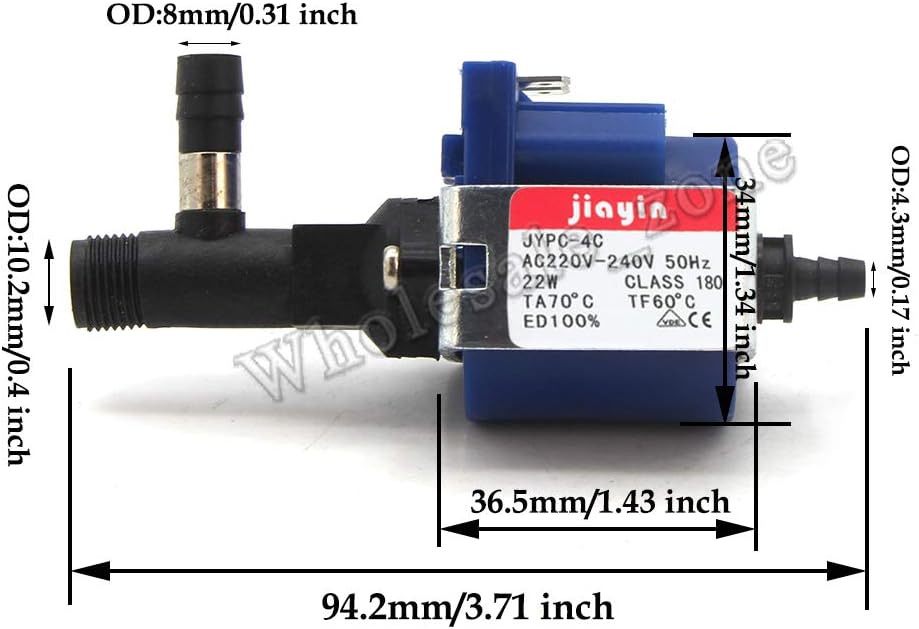 Dimensions of Jiayin JYPC-4C pump