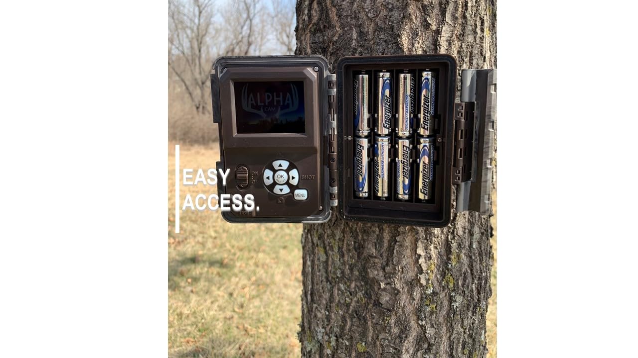 Caméra de chasse extérieure 32 MP 2K vidéo IP67 étanche avec vitesse de déclenchement ultra rapide, écran couleur de 6,1 cm et 48 LED infrarouges