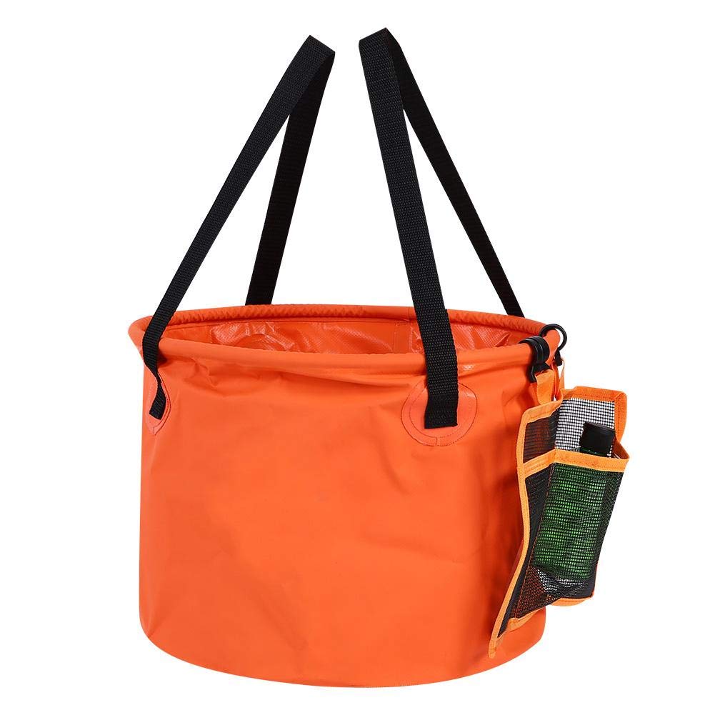 Wakects Secchio Pieghevole 30L per Campeggio, Viaggio e Giardinaggio, Bacinella d'Acqua in PVC con Rete