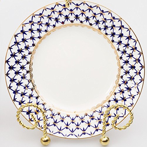 Imperial/Lomonosov Porcelain Cobalt Net Dessert Plate 6-inch