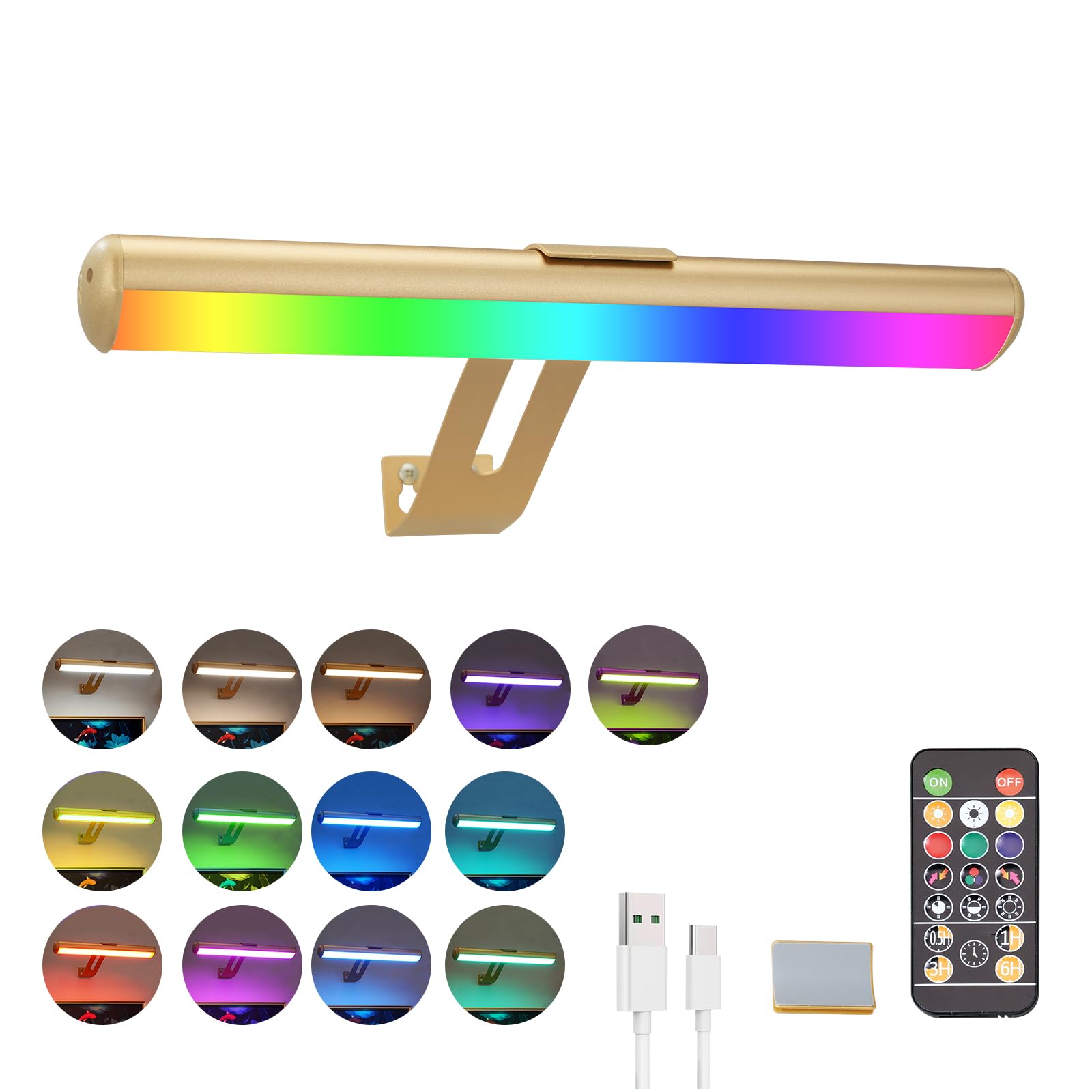Picture Light Battery Operated with Remote (Gold)