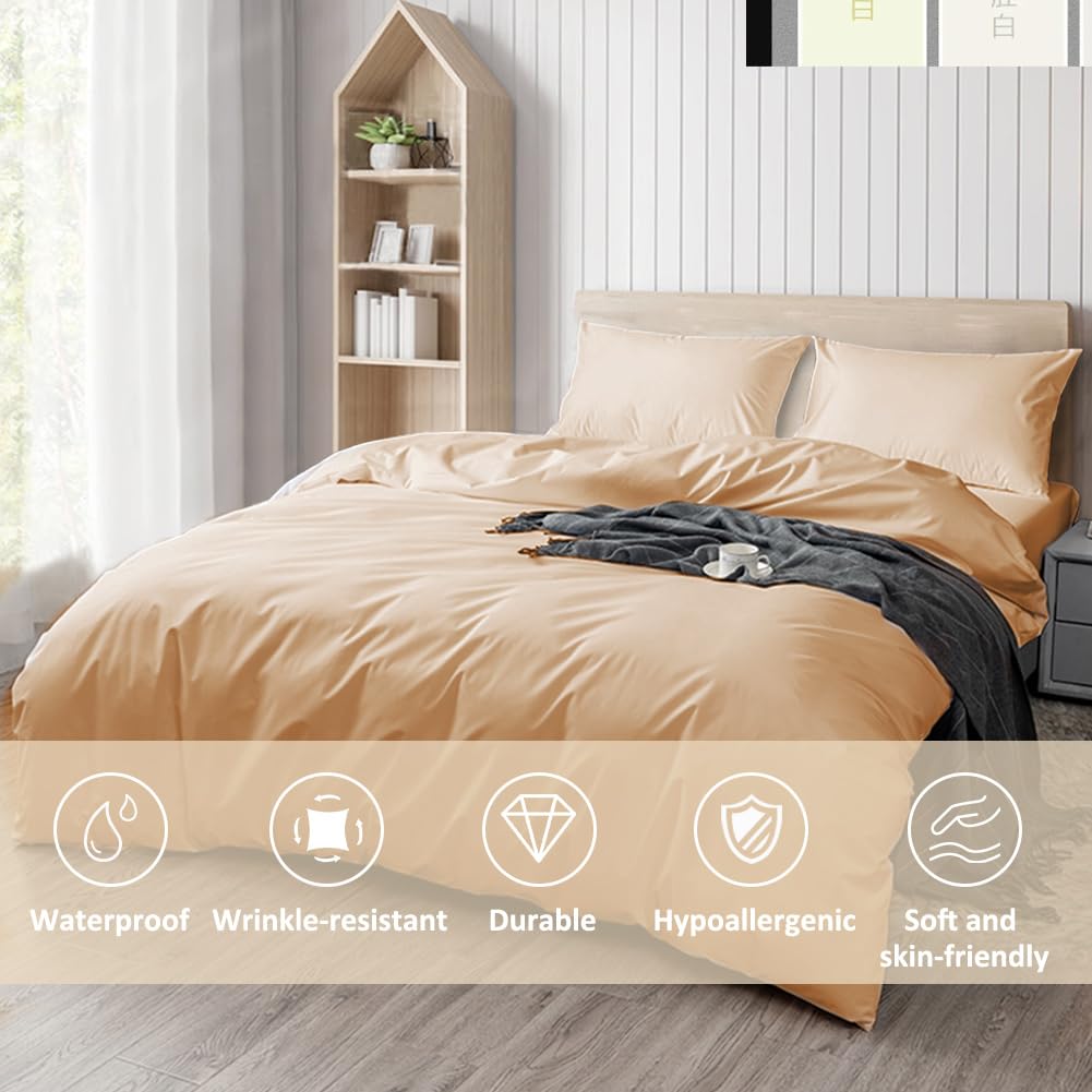 DUJUIKE Copripiumino Impermeabile, Anti-incontinenza, Adatto per animali domestici, 200 x 200 cm, Giallo Albicocca