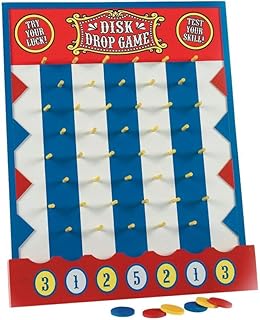 Disk Drop Carnival Game (Wood) Includes 6 Disks