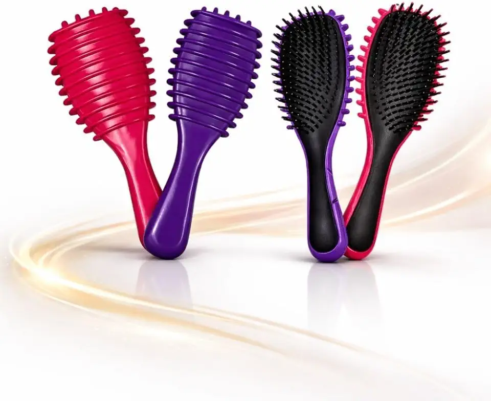 Escova de Cabelo Cacheado Fitagem e Finalizadora Padrão de Cachos Profissional - Modelagem e Definição de Cachos Raquete Wave Mechas - Ideal para Cabelos Cacheados e Ondulados