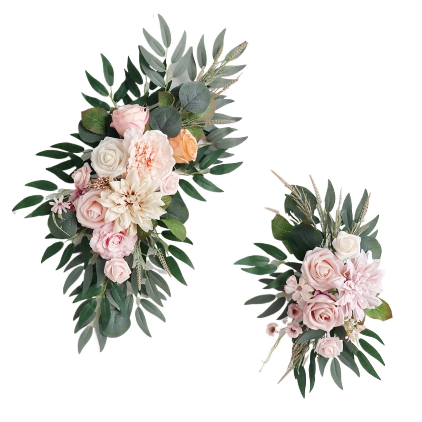 Zymjzbetic Artificial Wedding Arch Flowers Kit 2Pcs Artificial Wedding Arch Flowers Kit Garlands Silk Floral Welcome Sign for Ceremony Party Reception(A 2)