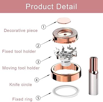 Facial Hair Remover Replacement Heads, for Flawless Women Lip Soft Touch, Chin, and Cheeks Cleaning as Seen on TV 18K Gold-Plated Rose Gold 4 Count