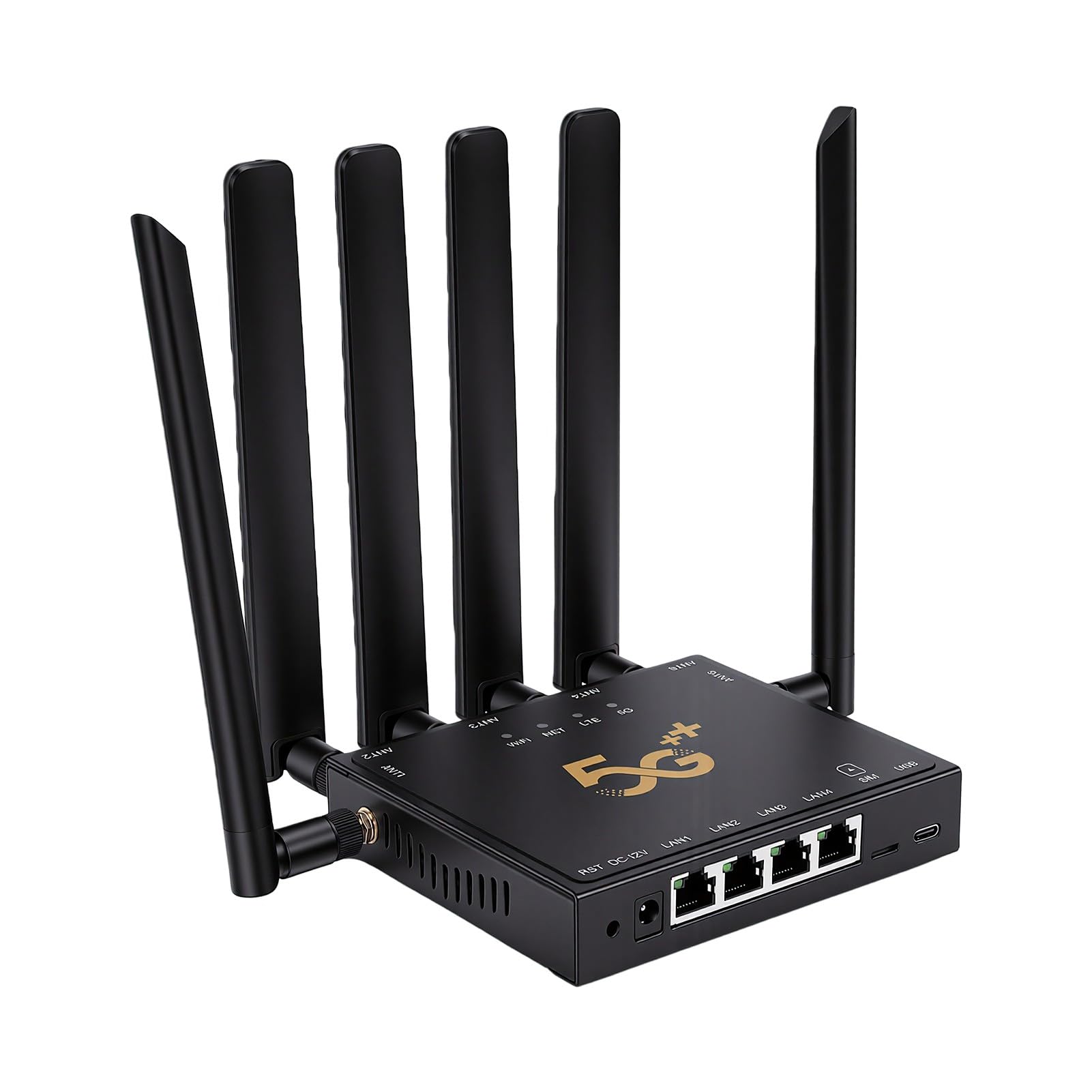 Ausla Router 5G Router Industriale per Schede SIM Wireless Dual Band con | Uscita Cablata Dual Mode Sa,Nsa, Gigabit Ethernet, Bande Simultanee 2,4g/5g, Protocollo 802.11ax, Custodia in Metallo, per
