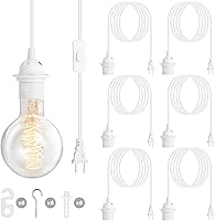 Vista 7 de Reginary Kit de 6 cables de luz colgantes, cable de extensión de cable de linterna, colgante con interruptor de encendido/apagado en línea, kit