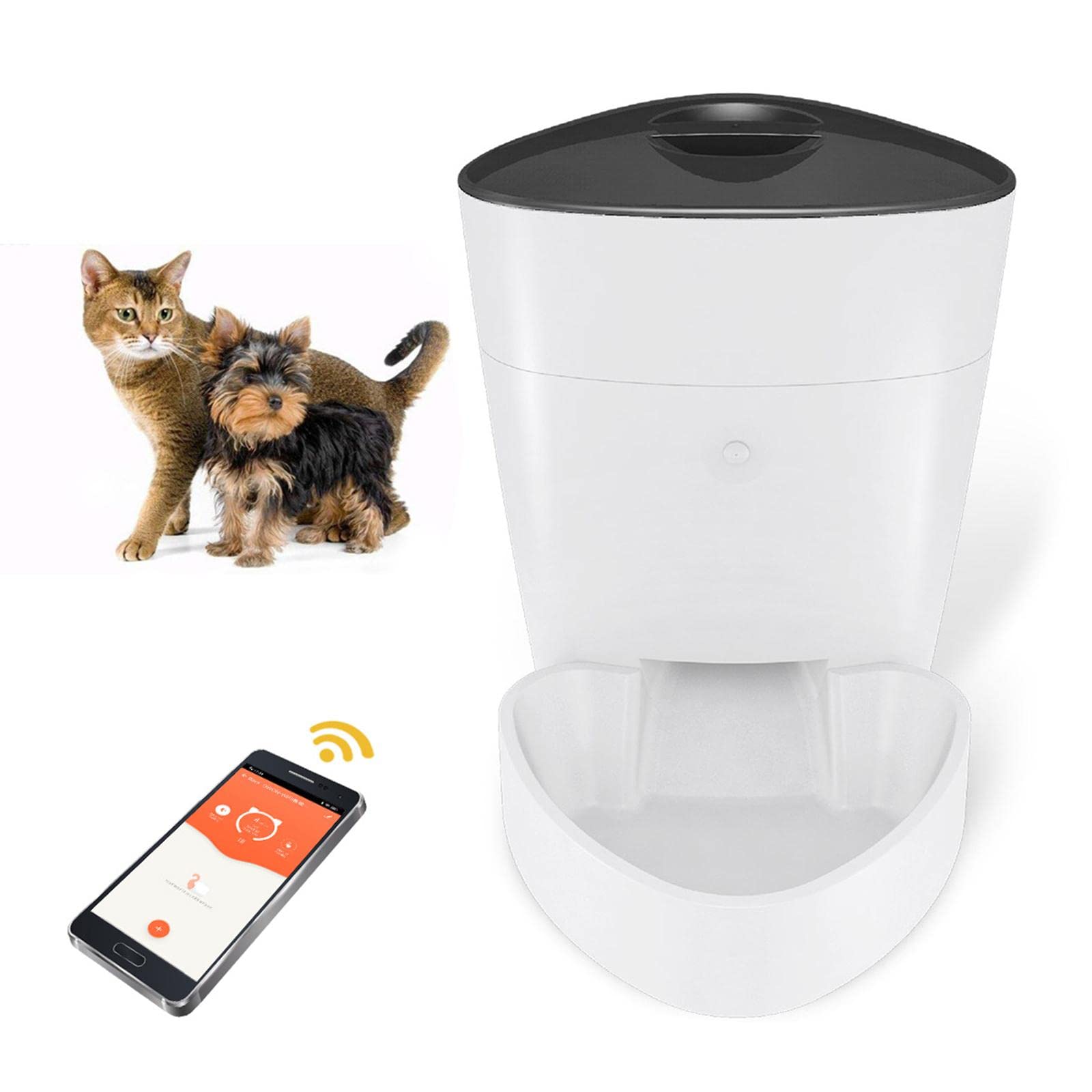 Alimentador Automático para Mascotas Dispensador de Comida Control Remoto Manual Temporizador Inteligente Grabadora de Voz Adecuado para Perros Gatos