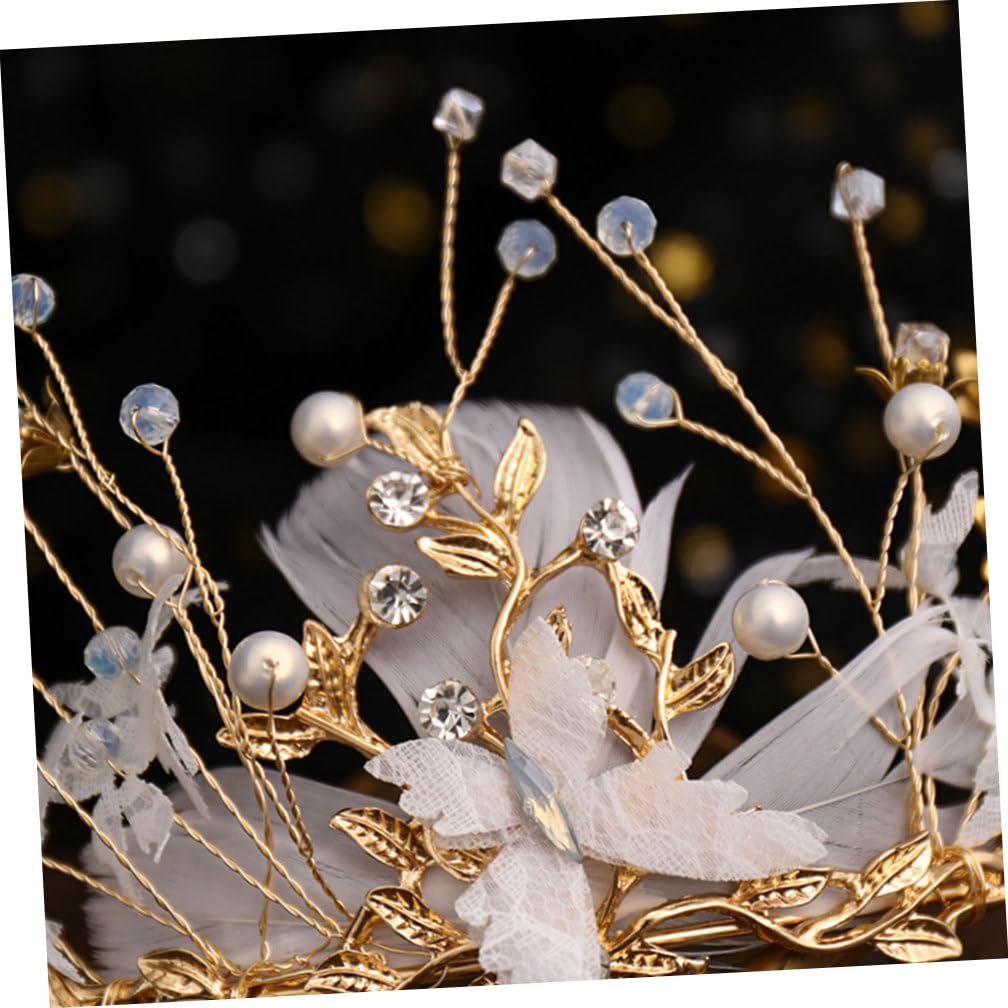 minkissy 2 Piezas nupcial tiara para mujer aro de pelo de la boda tiara nupcial tocado de hadas tiara de hadas tiara de boda bien venda sombrerería novia