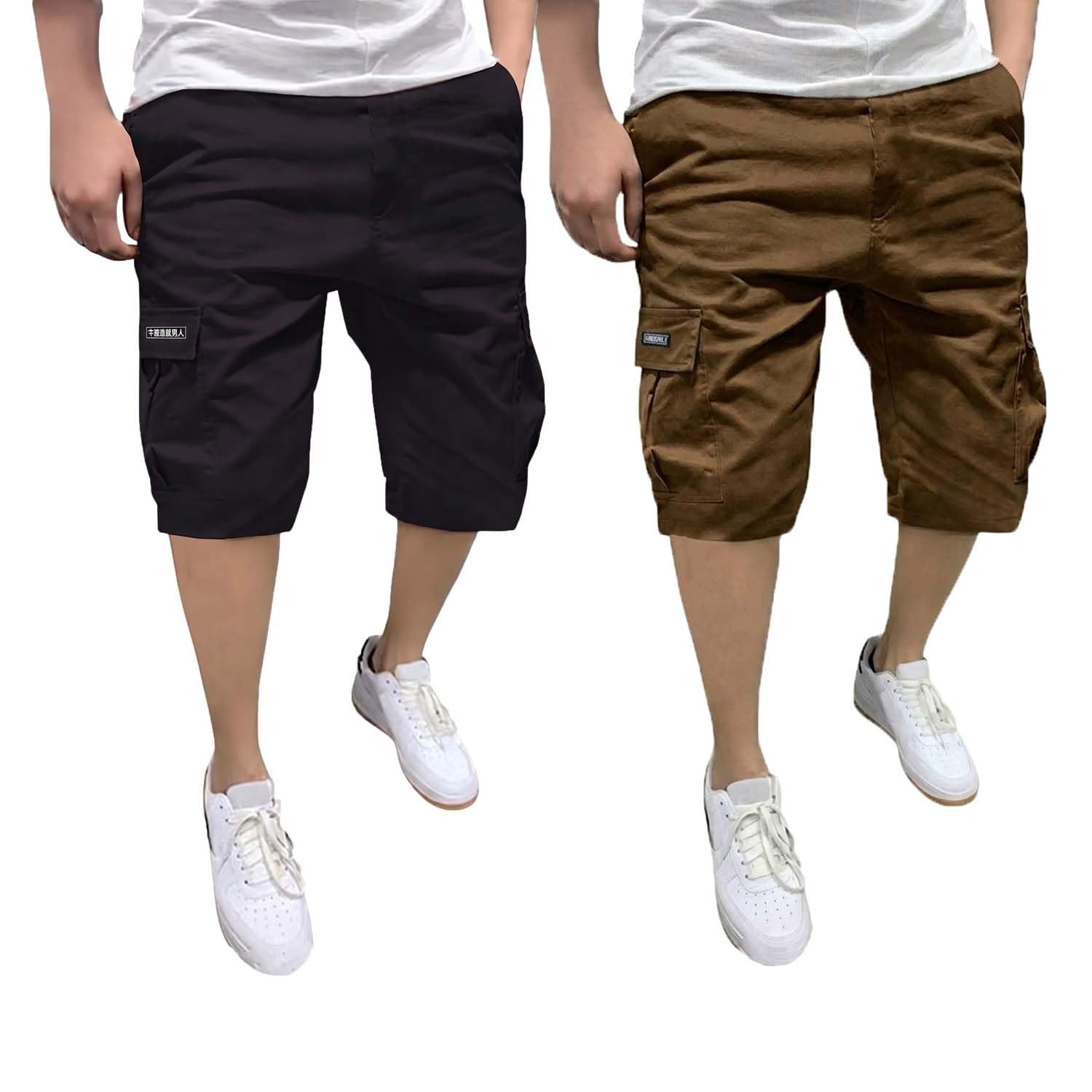 lymio Men Shorts | Men's Cargo Shorts | Regular Fit Casual Wear Short Pant for Men | Multi-Pocket Lightweight Cotton | Summer & Adventure Ready (SSM-S-05-08)-picture-1