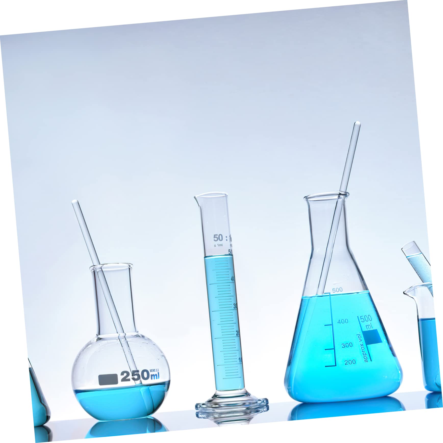 CIYODO 6pcs Glass Stirring Rod Laboratory Stirring Rod Stir Sticks Sturdy Stirring Rod Science Stir Rod Experimental Stirring Rods Labs Stirring Rods Round Ends Stirring Rods re-usable