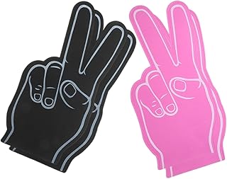 SOIMISS 4 Piezas Foam Finger para Animación Deportiva Accesorios de Espuma Ligera y Reutilizable Colores Negro y Rosa para Equipos de Porristas y Celebraciones de Eventos