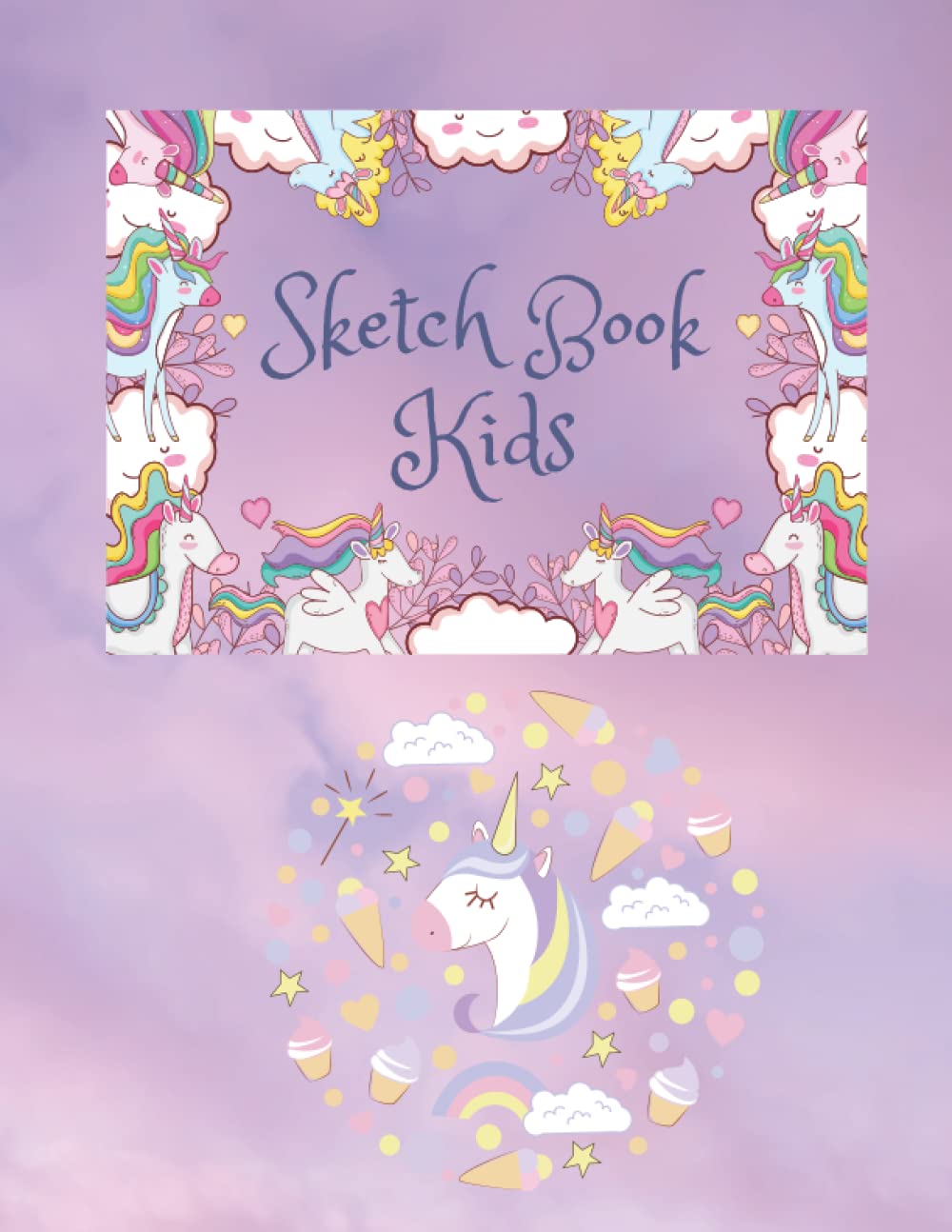 Sketchbook: Cute Unicorn,Large Blank Sketchbook For Girls, 120 Pages, 8.5" x 11", For Drawing, Sketching & Crayon Coloring (Kids Drawing Books): 120 PAGES 8.5X11 INCH