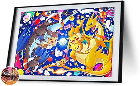 Amazon ダイヤモンドアート ポケモン Diy ダイヤモンドペインティング 全面貼り付けタイプ ダイアモンドビーズ絵画 刺しゅうキット 通販