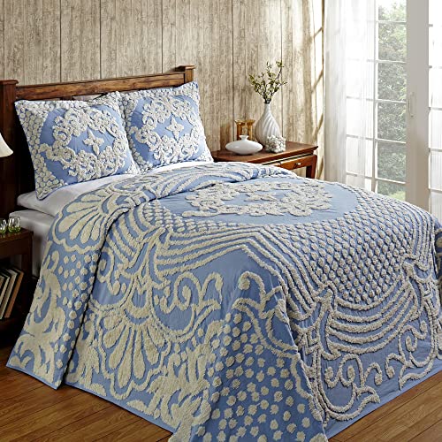 Colcha de algodón transpirable azul Better Trends para cama doble 2