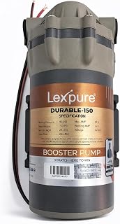 Lexxpure Durable-150 Booster Pump, 90 PSI Working Pressure, 150 PSI Max Pressure, 2.5 LPM Open Flow, 24 VDC, 1.6A Working AMP