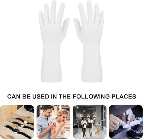 Miniatura 7 de Sosoport Accesorios de escritorio de mano para uñas, 2 piezas, maniquí masculino, soporte de joyería de vinilo para mano, modelo de mano, pulsera,