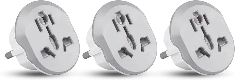 Travel Plug adapter Converter, White and Gray (3 pieces)