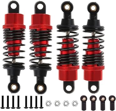 Aluminum RC Shocks Absorbers for Tamiya TT01 Mf 01x 1/10 RC Car Upgrade Parts 4 pcs/set(Red)