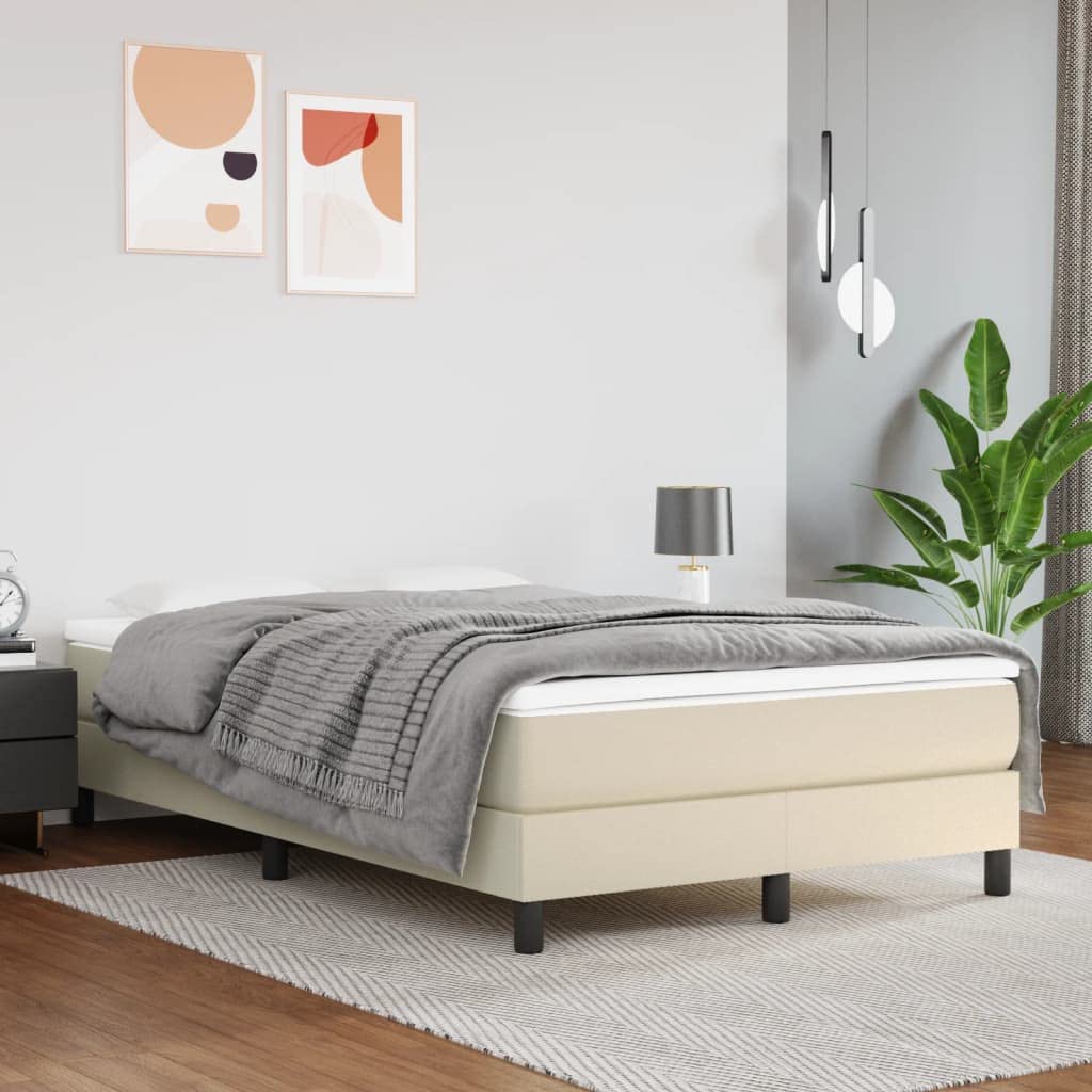 Materac ze sprężynami kieszeniowymi, średni kremowy, 120 x 200 x 20 cm, sztuczna skóra, nakładka na łóżko z podkładką do spania, zimna pianka i pianka żelowa, pasuje do ramy łóżka i stelaża