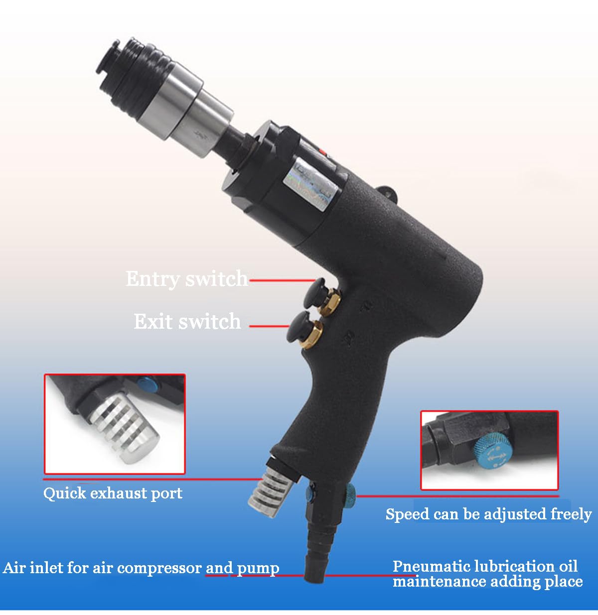 Pistola pneumatica portatile per trapano pneumatico per lavori in metallo efficienti e progetti fai da te