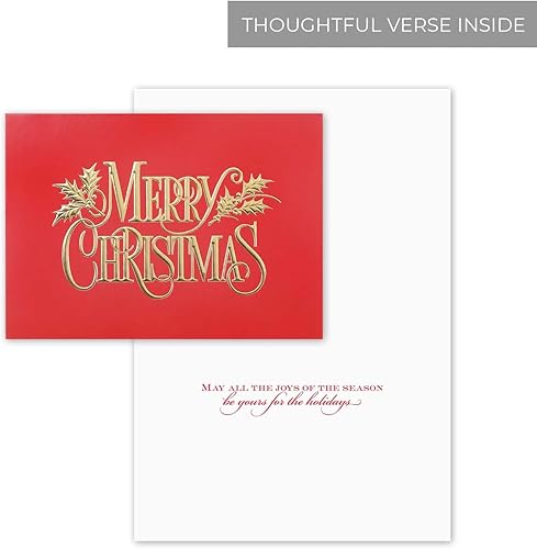 Miniatura 3 de Masterpiece - Tarjetas de nostalgia de Navidad, 16 tarjetas navideñas en caja con sobres forrados de papel dorado a juego, 5 58 x 7 78 pulgadas,