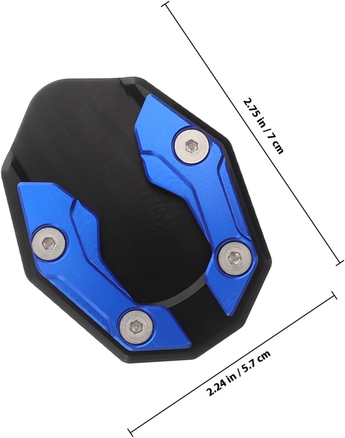 2pcs Motorcycle Side Stand Pads Blue Kickstand Extension Plates Compatible with Yamaha Xmax High-strength Material Easy Installation Bike Kickstand Support