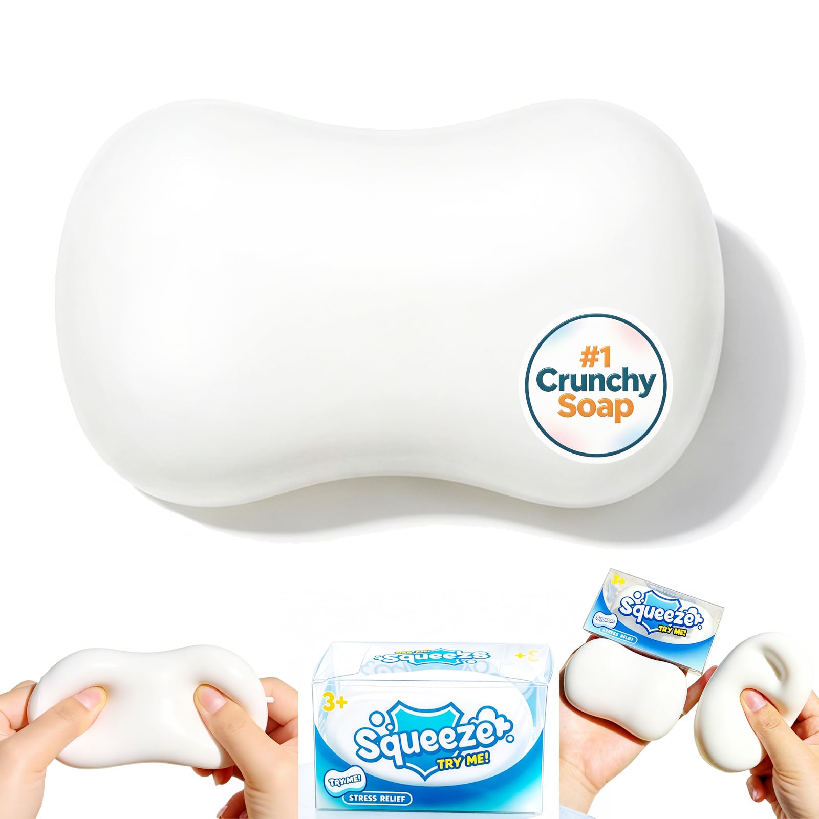 Crunchy Soap Squishy Asmr Bead Filled, Slow Rising Squeeze Fidget Toy — image 1