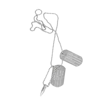 Gadget Deals Military Dog Tag Alloy Pendant with Chain