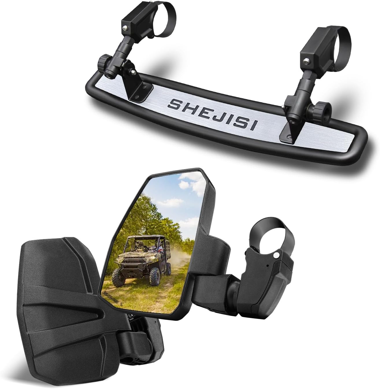 SHEJISI UTV Ranger Side Mirrors, Innovative Automatic Folding And Resetting Function, Improving Safety And Driving Experience, For Polaris Ranger